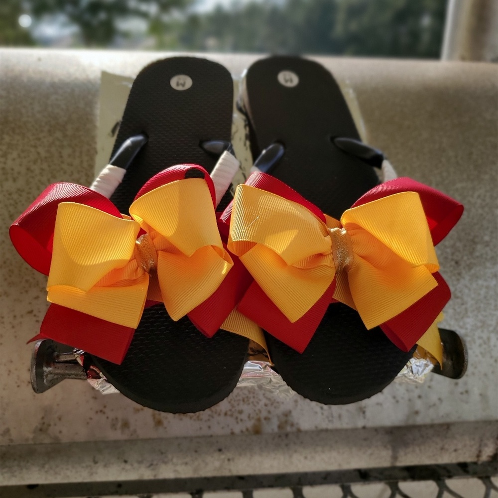 Custom designed flip flops.